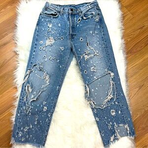 Carmar Destroyed Relaxed Straight Crop Jeans Light Wash 26